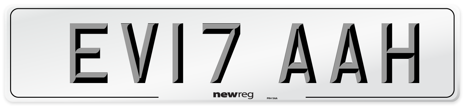 EV17 AAH Number Plate from New Reg
